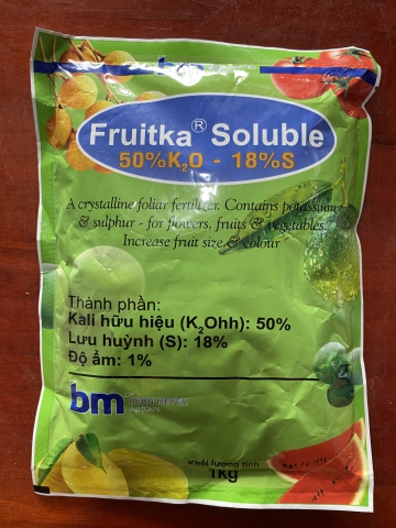 FRUITKA SOLUBLE (giúp cải thiện màu sắc và kích cỡ trái)