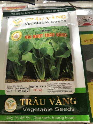 HẠT GIỐNG  CẢI NGỌT 50gr HIỆU TRÂU VÀNG 