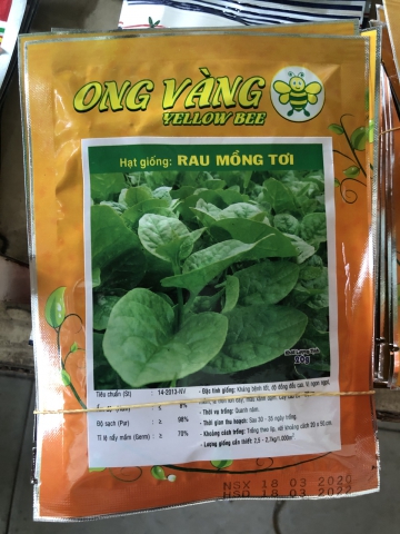 HẠT GIỐNG RAU MỒNG TƠI HIỆU ONG VÀNG 